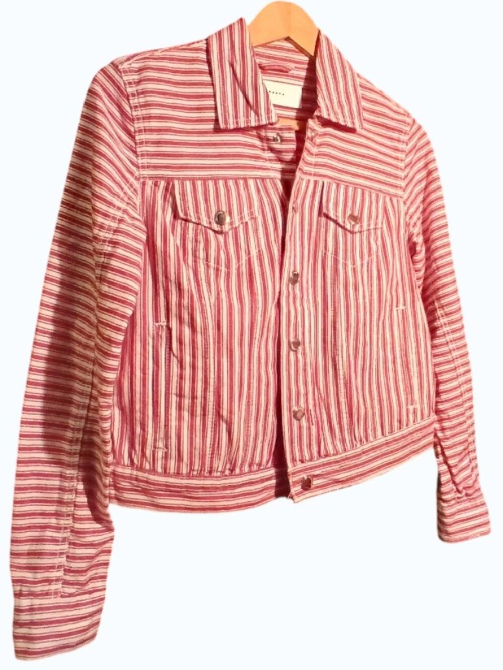 BLANKNYC Red & White Stripe Cotton Crop Jacket - EUC - Picture 6 of 16